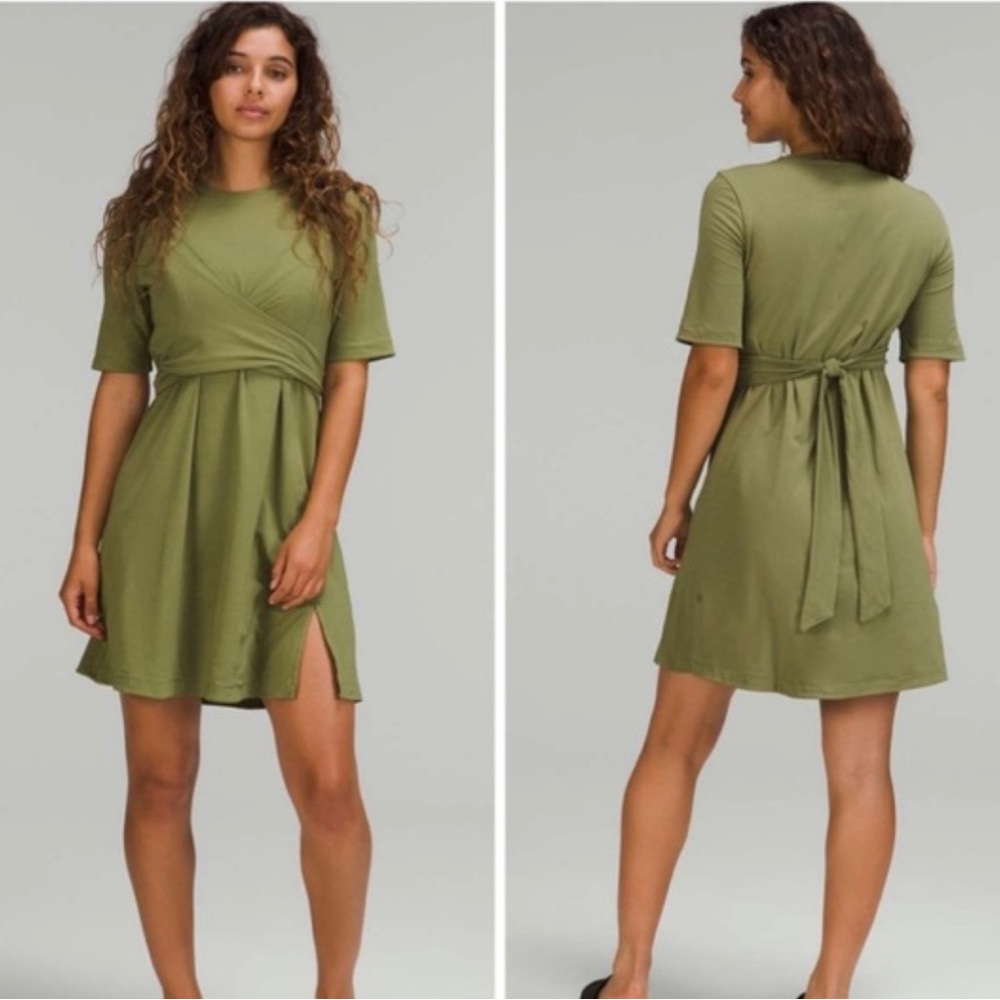 Lululemon Cotton Wrap front T shirt dress size 6